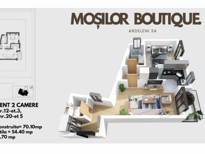 Mosilor Dacia-Eminescu- 2 camere cu 2 bai ! Discount *